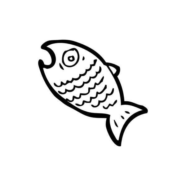 Rädd fisk cartoon — Stock vektor