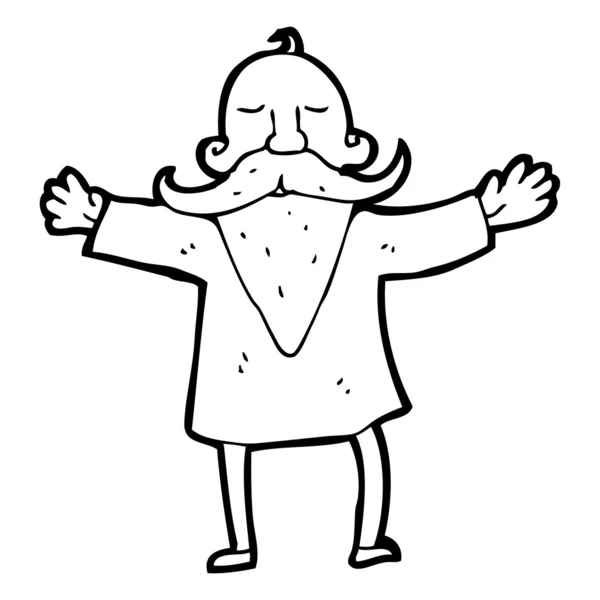 Karikatur eines bärtigen Mannes — Stockvektor