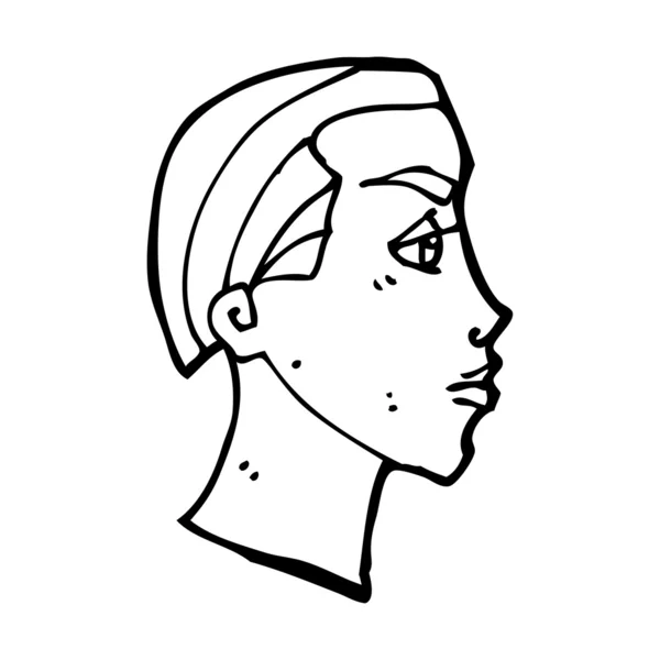 Profil latéral dessin animé — Image vectorielle