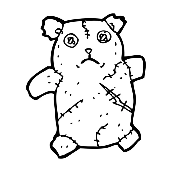 Malconcio vecchio orsacchiotto cartone animato — Vettoriale Stock