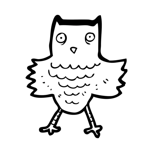 聪明的老猫头鹰卡通 — 图库矢量图片