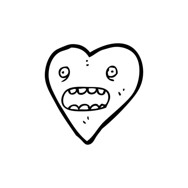 Cartone animato personaggio cuore divertente — Vettoriale Stock