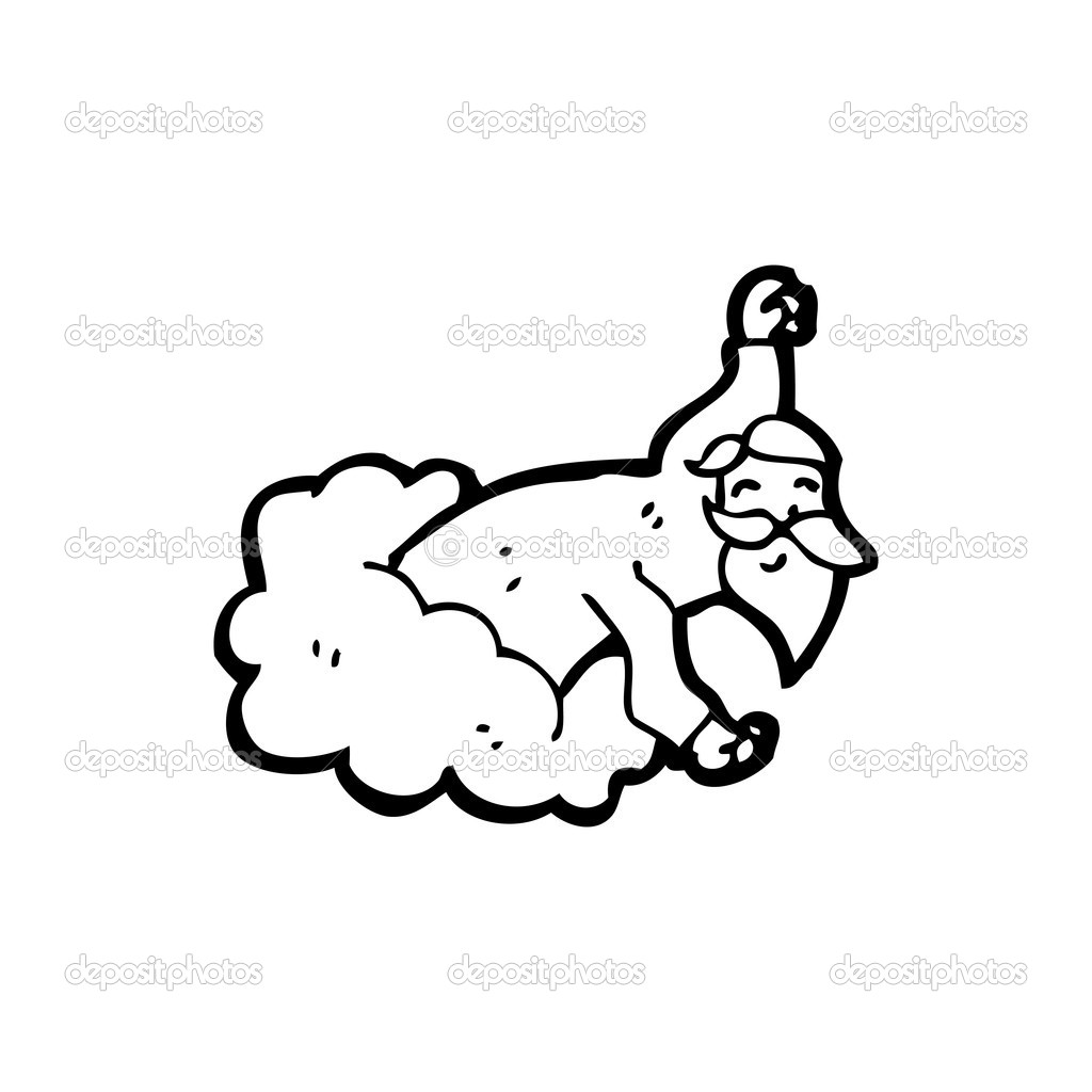 Cartoon god on cloud
