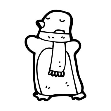 Noel penguen karikatür