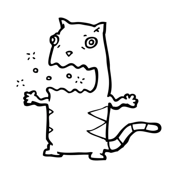 猫漫画をげっぷ — ストックベクタ