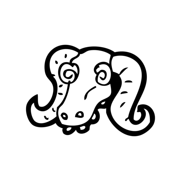 Ram の頭蓋骨漫画 — ストックベクタ