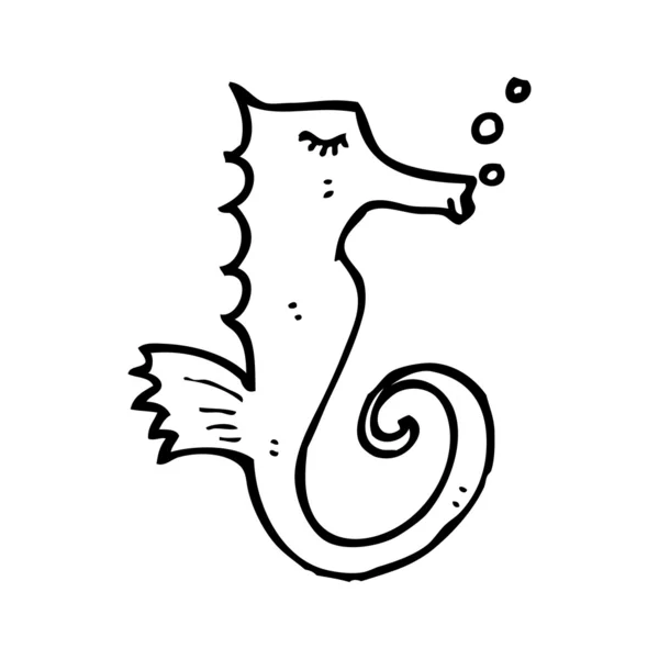 漫画の海の馬 — ストックベクタ