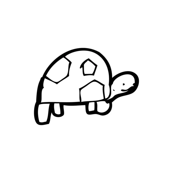 Dibujo de estilo infantil de una tortuga — Vector de stock