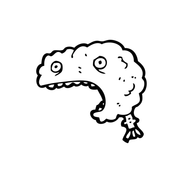 Dibujos animados cerebro gritando — Vector de stock