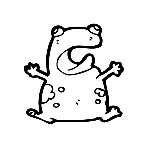カエルの漫画を踊る — ストックベクタ