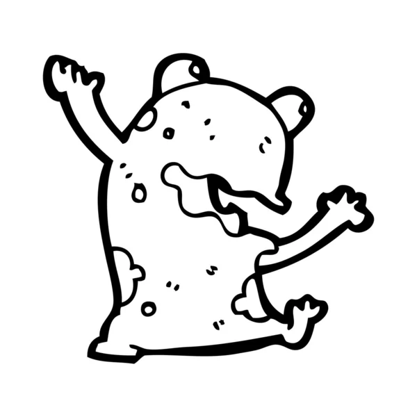 カエルの漫画を踊る — ストックベクタ