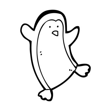 dans eden penguen karikatür