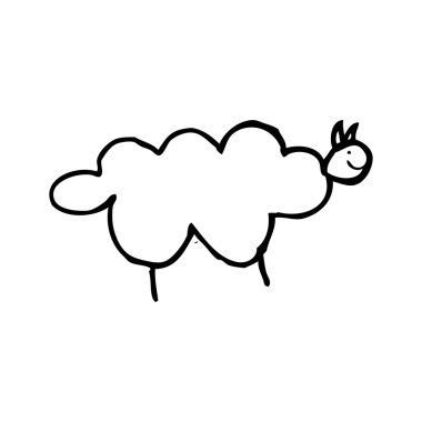 otantik görünümlü çocuğun çizim koyun