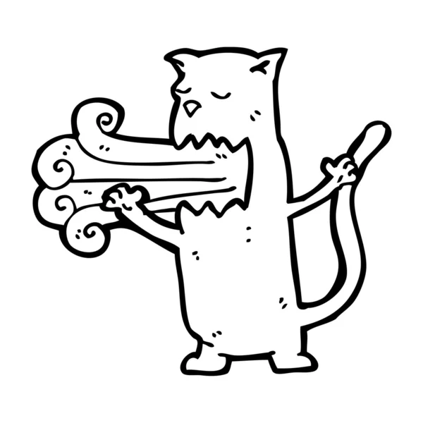 Burping gato de dibujos animados — Archivo Imágenes Vectoriales