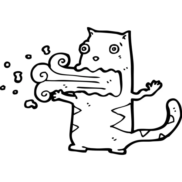 Burping gato de dibujos animados — Vector de stock