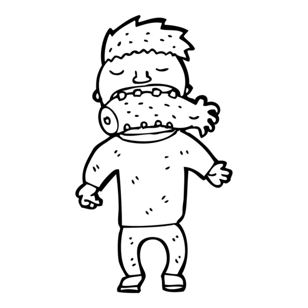 食人族的人卡通 — 图库矢量图片