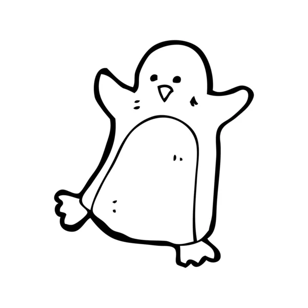 Pingüino bailarín de dibujos animados — Vector de stock