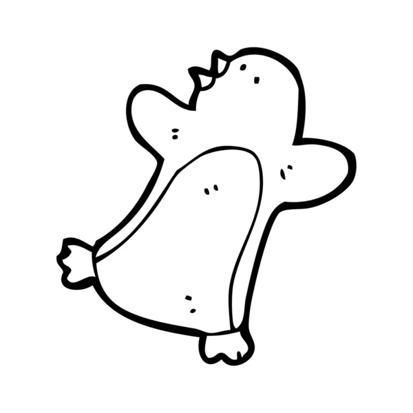 Pingüino bailarín de dibujos animados — Vector de stock