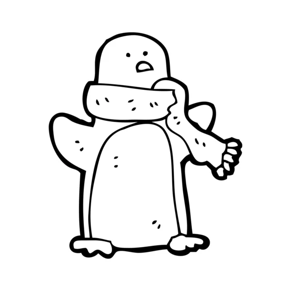 Loco pingüino de Navidad de dibujos animados — Vector de stock