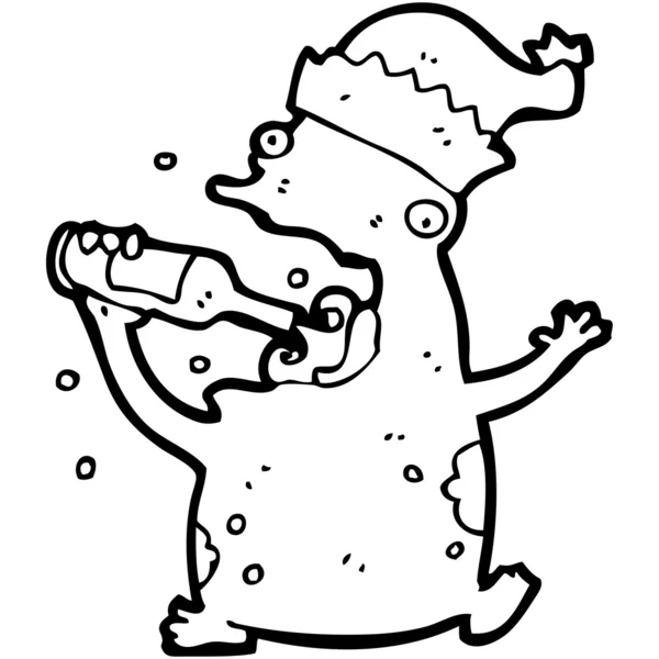 Navidad fiesta rana dibujos animados — Vector de stock