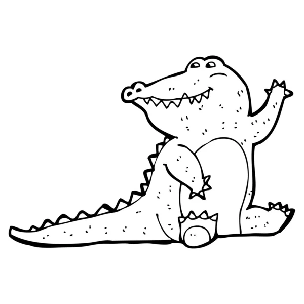 Acenando desenhos animados crocodilo — Vetor de Stock