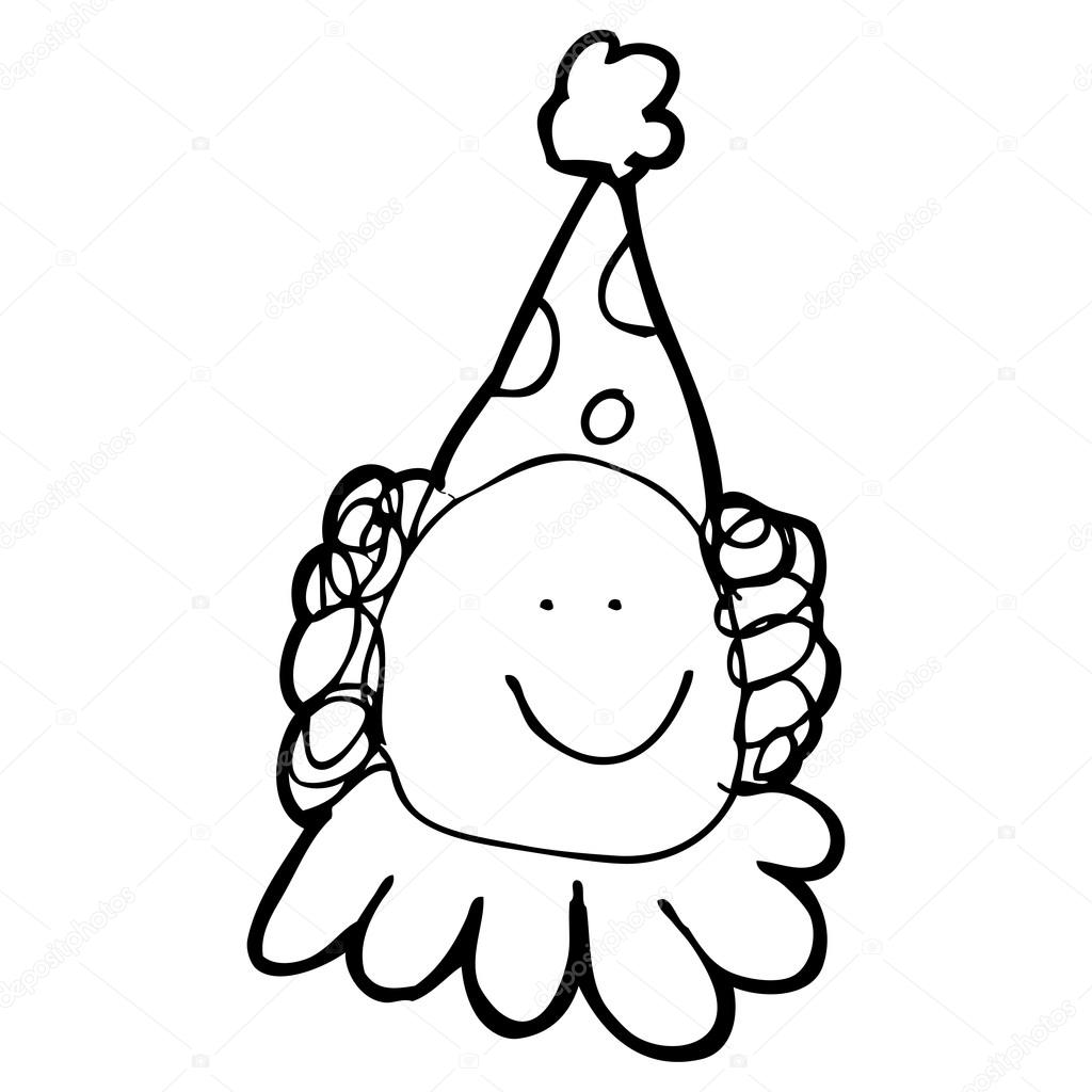 childs drawing of a clown face | 图库矢量图像08 lineartest