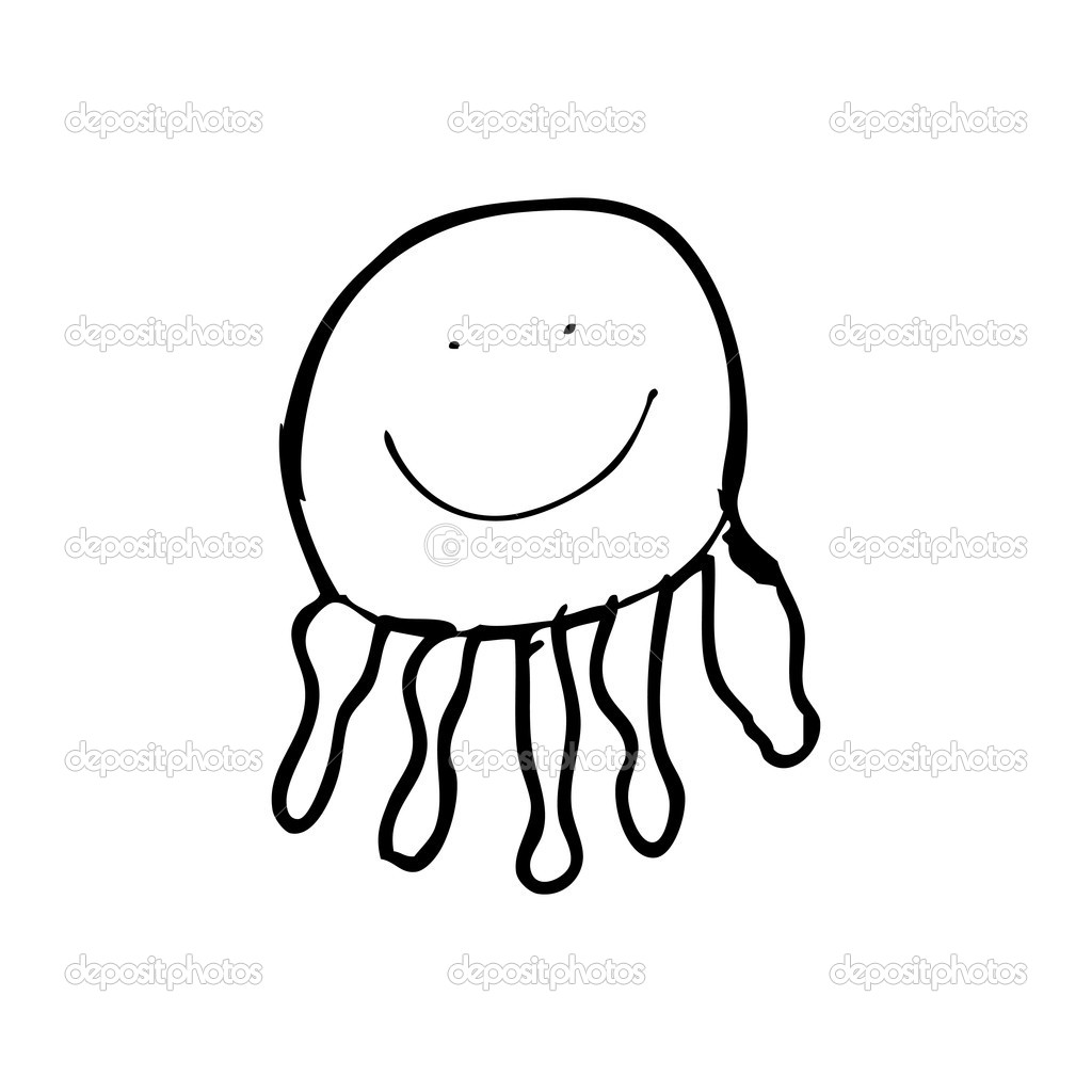 Disegno di bambino di sguardo autentico di una medusa — Vettoriale Stock