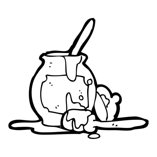 Honey pot cartoon — Stock vektor