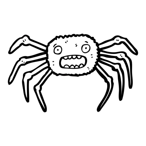 Vyděšená pavouk kreslený — Stockový vektor