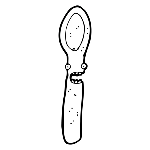 Wooden spoon cartoon character — Stock Vector