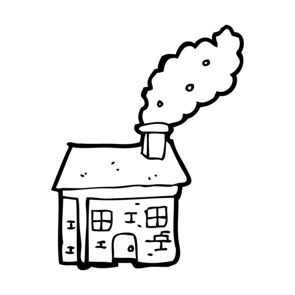 House with chimney cartoon — Stock Vector