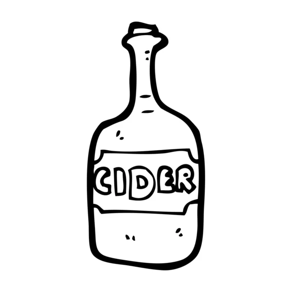 Cider bottle cartoon — Stock Vector