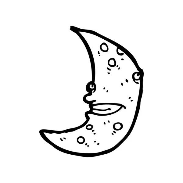 Croissant lune dessin animé — Image vectorielle