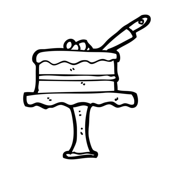 Cake on stand cartoon — Stock Vector