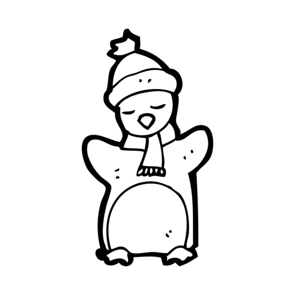 Roztomilý vánoční tučňák — Stockový vektor