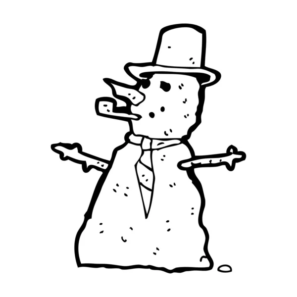 Bonhomme de neige traditionnel avec bulle de parole — Image vectorielle