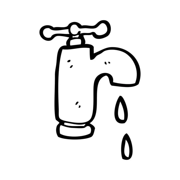 Dripping faucet cartoon — Stock Vector