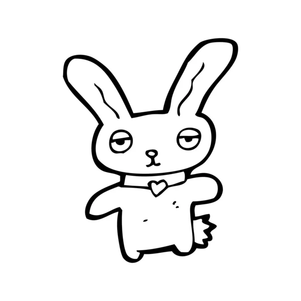 Bored Valentine 's bunny cartoon (em inglês) — Vetor de Stock