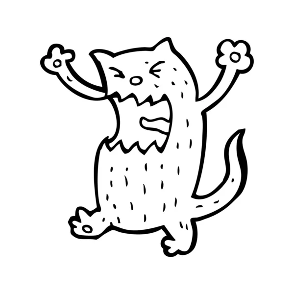 Caricatura de gato enojado — Vector de stock