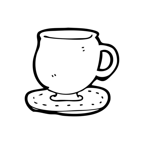 Taza y platillo de dibujos animados — Vector de stock