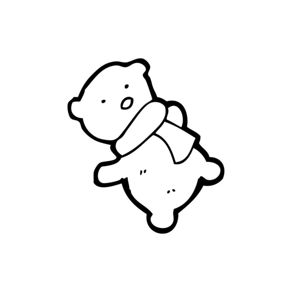 Kleine beer in sjaal cartoon — Stockvector
