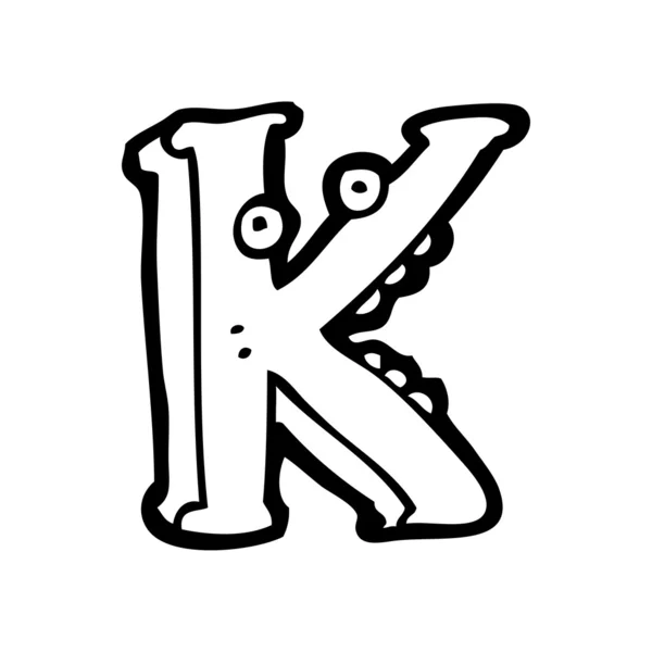 Cartoonbuchstabe k — Stockvektor