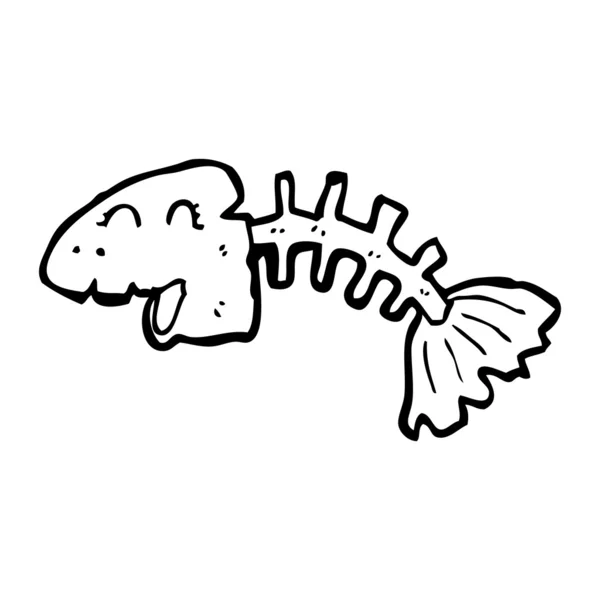 Old fish bones cartoon — Stock Vector