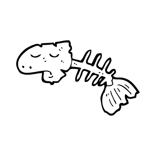 Fisk skelett cartoon — Stock vektor