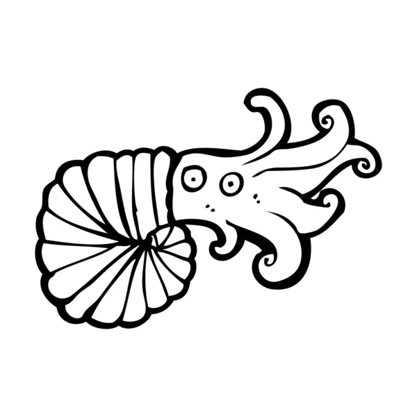 Dibujos animados de calamar prehistóricos — Vector de stock