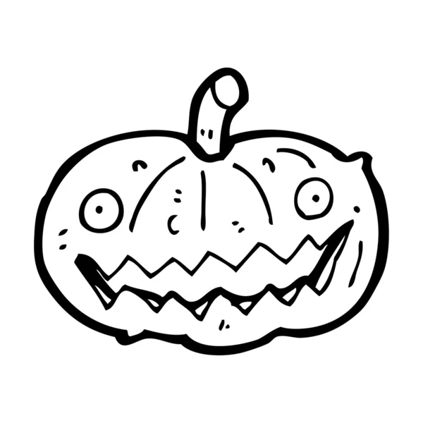 Kartun labu Halloween - Stok Vektor