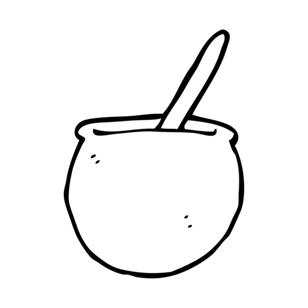 Bowl and spoon cartoon — Stock Vector