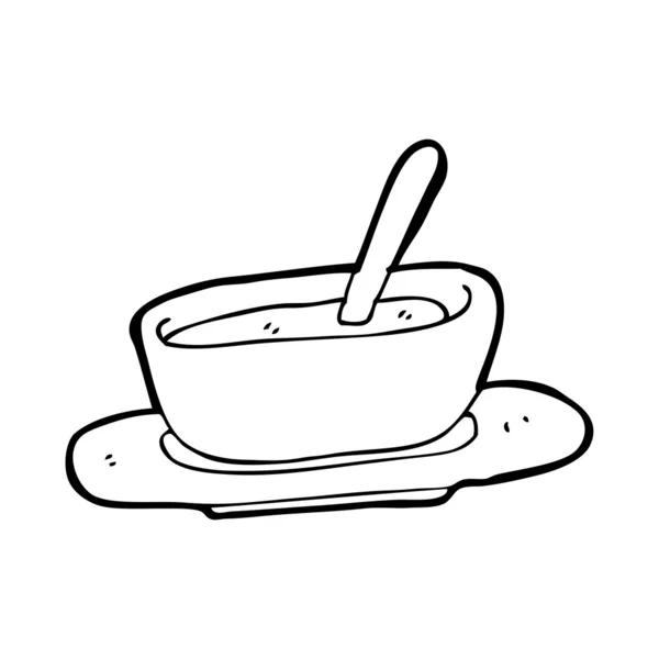 Schüssel mit Suppe Cartoon — Stockvektor