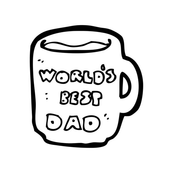 Día del padre taza de dibujos animados — Vector de stock