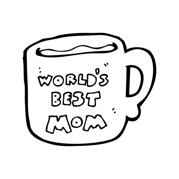 Tasse de fête des mères dessin animé — Image vectorielle